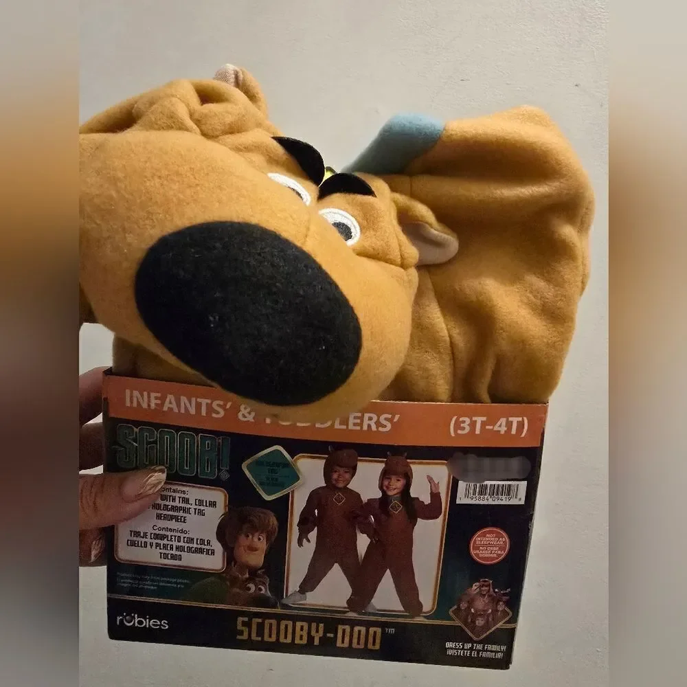 Nwt Scooby-Doo Toddler Costume For Boys or girls With Holographic Dog Tag - Picture 9 of 9